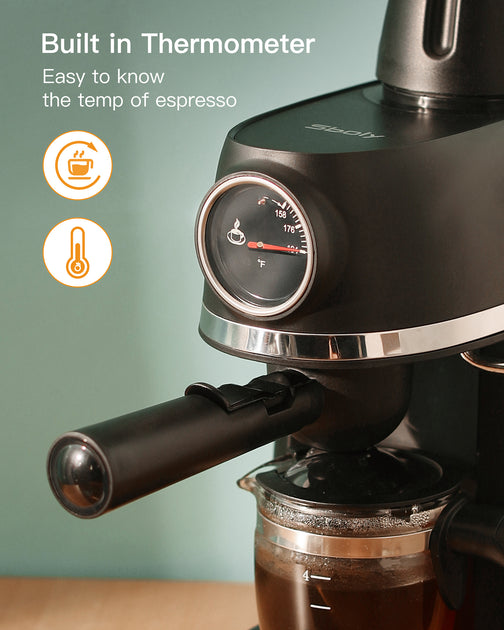 Cappuccino Latte Machine 14 Cup Coffee Maker with Milk Frother Thermo