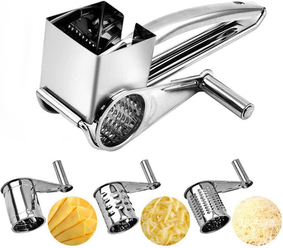 Sboly Rotary Cheese Grater - Cheese Cutter Slicer with 3 Stainless Drum for Grating Hard Cheese Chocolate Nuts Kitchen Tool