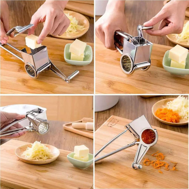 Sboly Rotary Cheese Grater - Cheese Cutter Slicer with 3 Stainless Drum for Grating Hard Cheese Chocolate Nuts Kitchen Tool