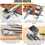 Sboly Rotary Cheese Grater - Cheese Cutter Slicer with 3 Stainless Drum for Grating Hard Cheese Chocolate Nuts Kitchen Tool