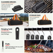 Sboly Grill Accessories, 29 Pcs BBQ Tools - Spatula Set with Basting Cover, Spatula, Scraper, Bottle, Tongs, Egg Ring, Perfect for Smoker, Camping, Kitchen, Barbecue