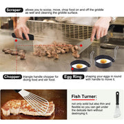 Sboly Grill Accessories, 29 Pcs BBQ Tools - Spatula Set with Basting Cover, Spatula, Scraper, Bottle, Tongs, Egg Ring, Perfect for Smoker, Camping, Kitchen, Barbecue