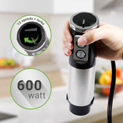 Sboly Hand Blender, 5-in-1 Multiduty Immersion Blender, 12 Speed Stick Blender for Smoothies, Baby Food, Sauces or Juice, Black