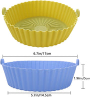 Sboly Reusable Air Fryer Liners, Food Grade Silicone Oilproof Easy Cleaning Air Fryer Basket, 6.7 inch, 3 Pcs