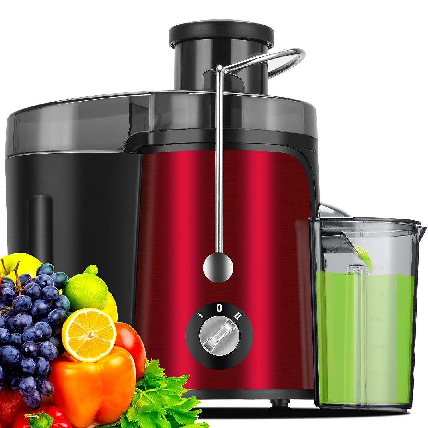 Sboly Juicer Machine, 800W Centrifugal Juicer Extractor with Wide Mouth 2.5" Feed Chute for Fruit Vegetable, Stainless Steel, 2-Speed - Thumbnail 3