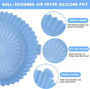 Sboly Reusable Air Fryer Liners, Food Grade Silicone Oilproof Easy Cleaning Air Fryer Basket, 6.7 inch, 3 Pcs