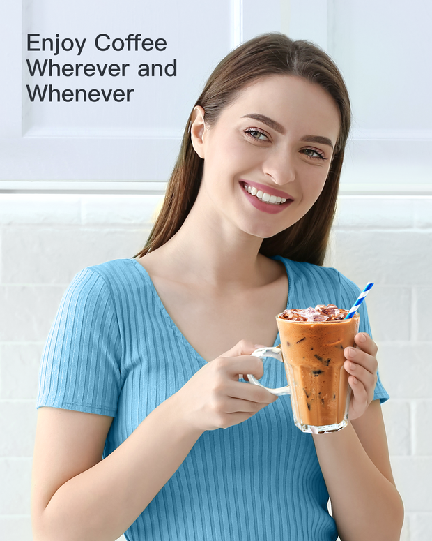 Sboly Iced Coffee Maker, Hot and Cold Coffee Maker Single Serve Coffee Maker for K Cup & Ground Coffee, with Descaling Reminder and Self Cleaning