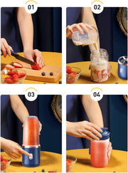 Sboly Portable Blender, USB Rechargeable Personal Blender for Shakes and Smoothies, Electric Fruit Veggie Juicer for Traveling, Office, Blue
