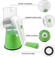 Sboly Rotary Cheese Grater, 3 Interchangeable Blades for Cheese Vegetable Nuts, Graters & Slicers, Green