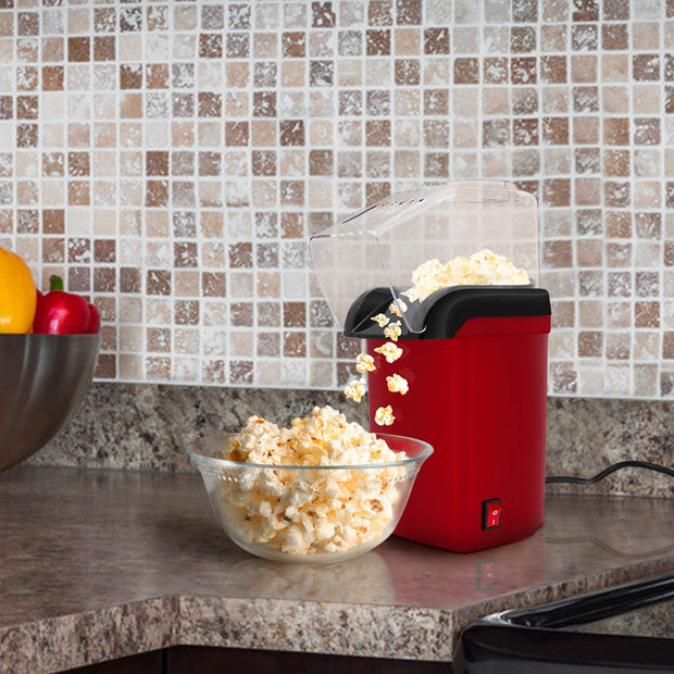 Sboly Hot Air Popcorn Popper, 3 Minutes Fast No Oil Healthy Popcorn Machine for Kids Adults, Great for Party and Watching Movies, 1200W, Red