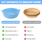 Sboly Reusable Air Fryer Liners, Food Grade Silicone Oilproof Easy Cleaning Air Fryer Basket, 6.7 inch, 3 Pcs