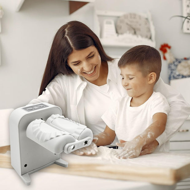 Sboly Dumpling Maker Machine, Automatic Electric Dumpling Maker, Adjustable & Easy to Operate Home Dumpling Press, with Spoon and Brush, Fast Dumpling Maker For Kitchen Pastry Making