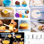 Sboly Cake Decorating Supplies, 413 PCS Baking Supplies Kit with Cake Rotating Turntable Stand, Springform Pan Sets, Icing Piping Nozzles, Cake Topper,Piping Bags