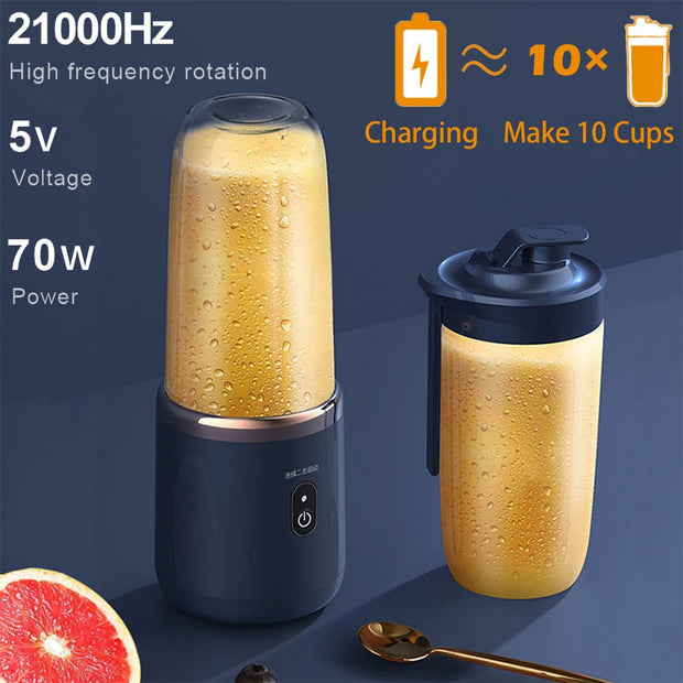 Sboly Portable Blender, USB Rechargeable Personal Blender for Shakes and Smoothies, Electric Fruit Veggie Juicer for Traveling, Office, Blue