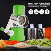 Sboly Rotary Cheese Grater, 3 Interchangeable Blades for Cheese Vegetable Nuts, Graters & Slicers, Green