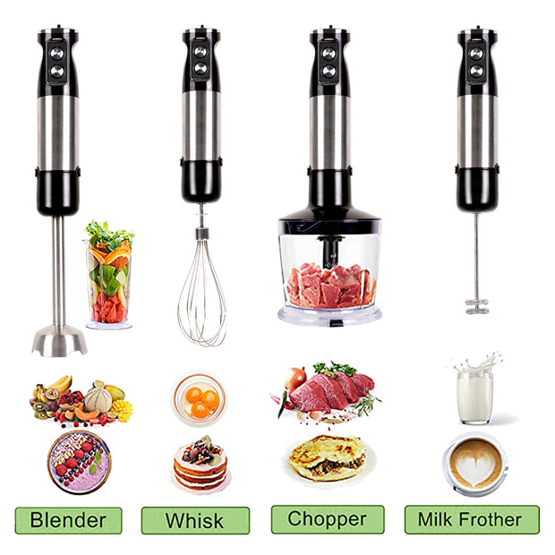 Sboly Hand Blender, 5-in-1 Multiduty Immersion Blender, 12 Speed Stick Blender for Smoothies, Baby Food, Sauces or Juice, Black
