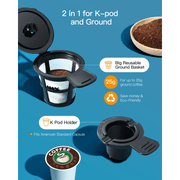 Sboly Iced Coffee Maker, Hot and Cold Coffee Maker Single Serve Coffee Maker for K Cup & Ground Coffee, with Descaling Reminder and Self Cleaning