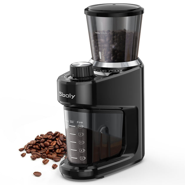 Conical Burr Coffee Grinder Adjustable  with 15 Precise Grind Setting for 2-12 Cups