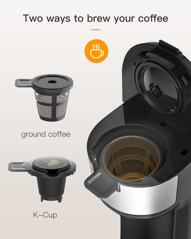 Single Serve Coffee Maker Brewer for K-Cup Pod Ground Coffee Thermal Drip Instant Coffee Machine with Self Cleaning Brew Strength Control 00192802855107