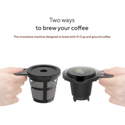 Single Serve Coffee Maker Machine with Thermal Mug for K-Cup Pod Ground Coffee 3 Mins Fast Brew Single Cup Coffee Makers Brewer 6 to 14 Oz Brew Size