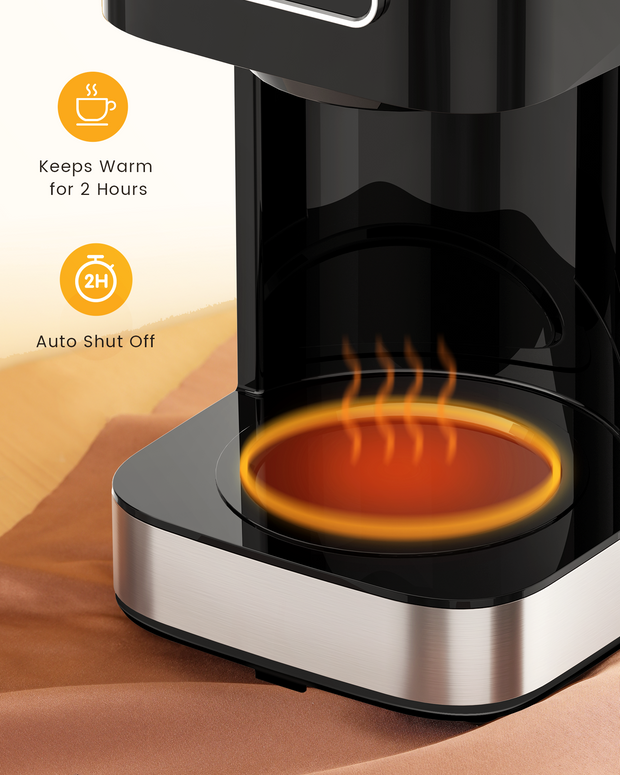 Stainless Steel Coffee Maker 10 Cup Drip Coffee Maker with Glass Pot w Sboly