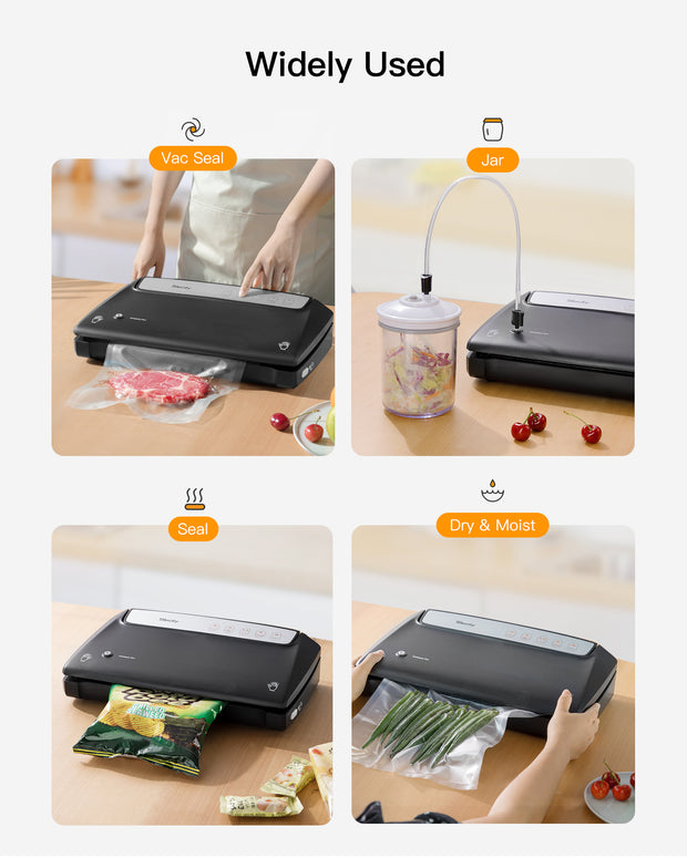 Automatic Vacuum Sealer Professional Machine 4 Setting LED Indicator Lights with Cutter Rolls Bags for Mason Jar and Sous Vide