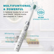 2 sboly 508 Sonic Electric Toothbrushes, Black and White