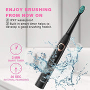 2 Sboly 508 Sonic Electric Toothbrushes, Black And Pink