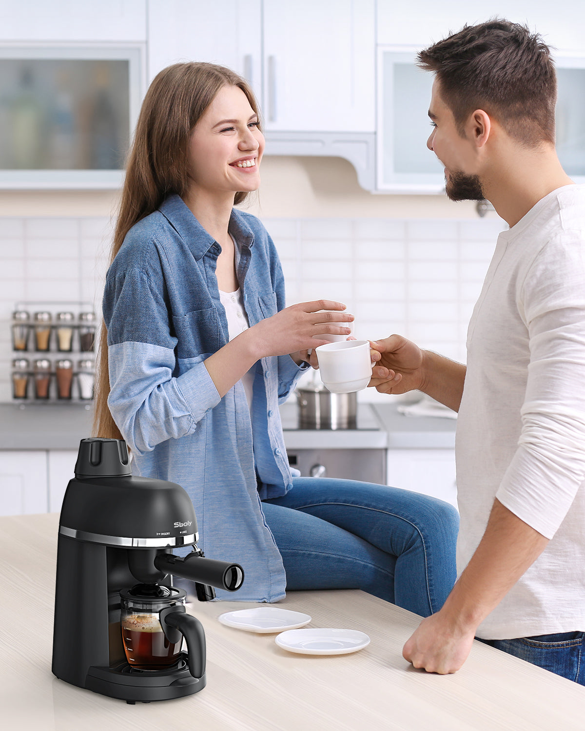 Steam Espresso Machine with Milk Frother 14 Cup Expresso Coffee Maker