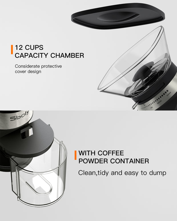 Conical Burr Coffee Grinder Stainless Steel Adjustable Burr Mill with 19 Precise Grind Setting for Drip Percolator French Press American Turkish Coffee Makers