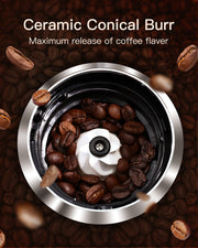 Conical Burr Coffee Grinder Adjustable  with 15 Precise Grind Setting for 2-12 Cups