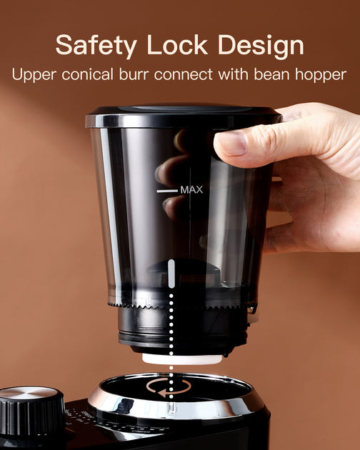 Conical Burr Coffee Grinder Adjustable with 15 Precise Grind Setting f Sboly