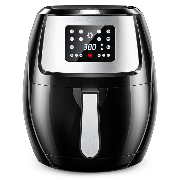 8 Mode Air Fryer 8.9 Qt LCD Digital Touch Screen with Cooking Tongs Recipe Book Water-based Non-stick Coating Grill Shelf and Frying Basket