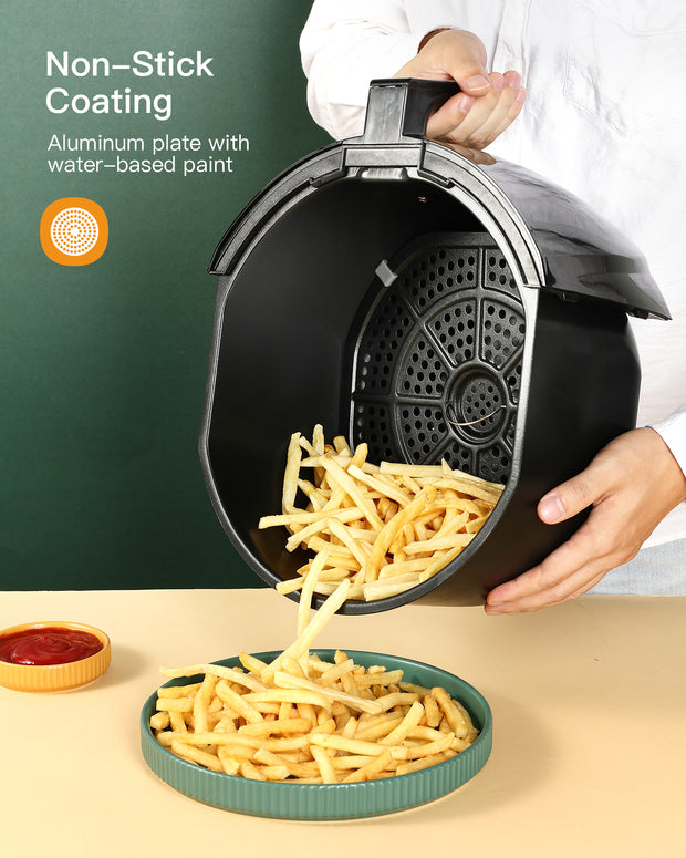 8 Mode Air Fryer 8.9 Qt LCD Digital Touch Screen with Cooking Tongs Recipe Book Water-based Non-stick Coating Grill Shelf and Frying Basket