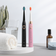 2 Sboly 508 Sonic Electric Toothbrushes, Black And Pink